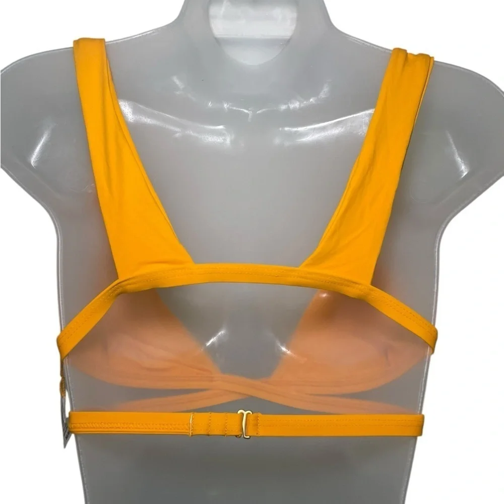 L*Space Avery Bikini Top Mango Orange Wrap Style Size Medium NWOT